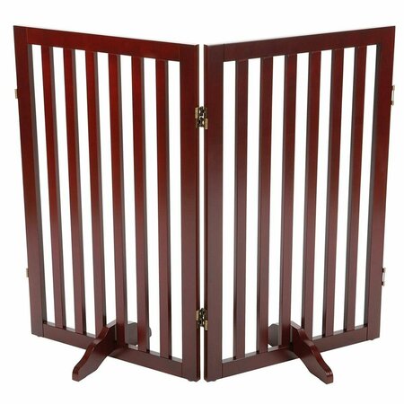 FLY FREE ZONE Convertible Wooden Dog Gate, Brown FL2673936